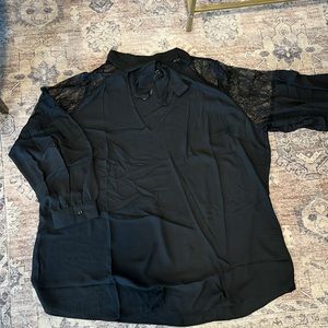 City Chic Lacey Tie Neck Top